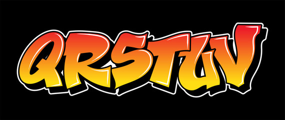 Graffiti style lettering text design