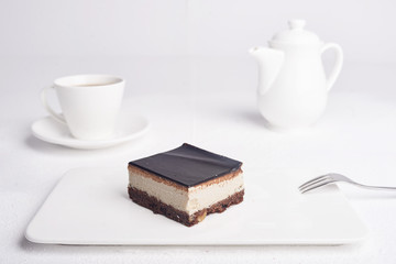 Tasty cake on a white background