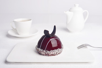 Tasty cake on a white background