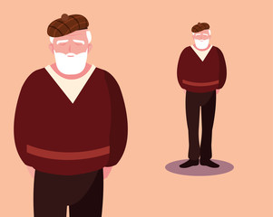 old man vector ilustration vector ilustration