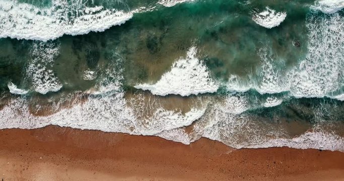 Aerial image lonely paradisaical beach.