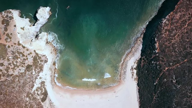 Aerial image lonely paradisaical beach.