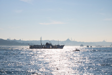 City line ship of Istanbul in bosphorus