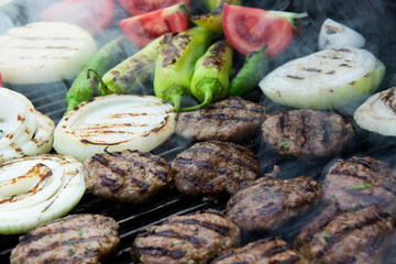 Barbecue Hamburger Food Burger stock photo
