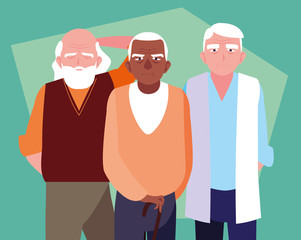 group of old men avatar character