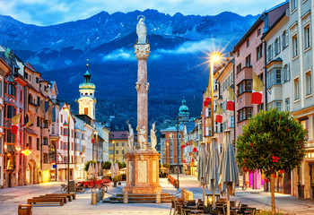 Innsbruck Old town, Tyrol, Austria - obrazy, fototapety, plakaty