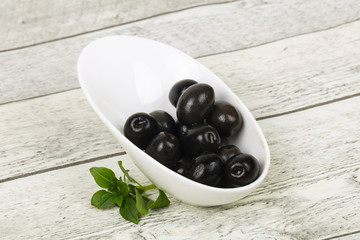 Black olives in the bowl