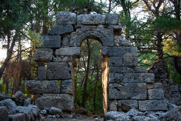 old greek town Phaselis. Coast near Kemer, Antalya, Turkey.