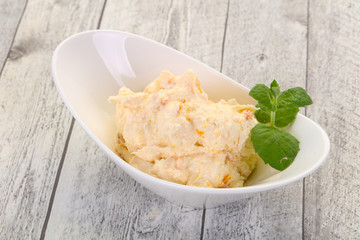 Curd with dry apricot