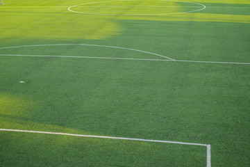 football field with white marking