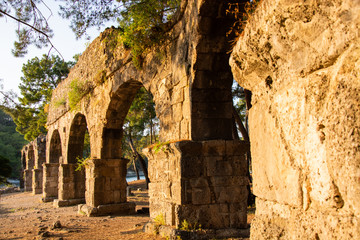 old greek town Phaselis. Coast near Kemer, Antalya, Turkey.