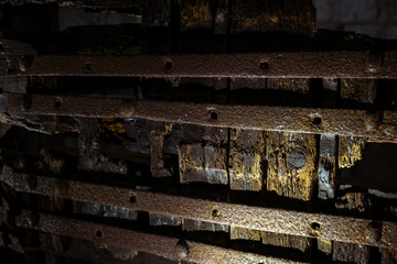 old wooden door with iron reinforcements