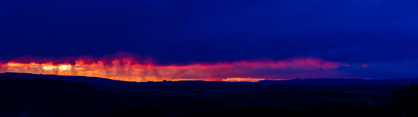 Panarama of a Sunset Silhouette Over the Vermilion Cliffs in Northern Arizona