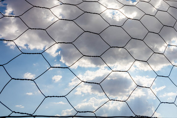 wire fence and blue sky