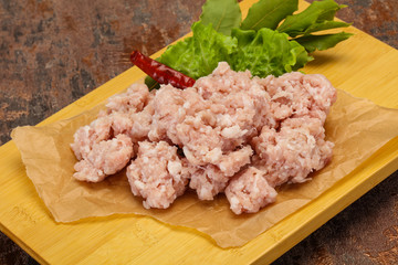 Homemade pork minced meat for cooking
