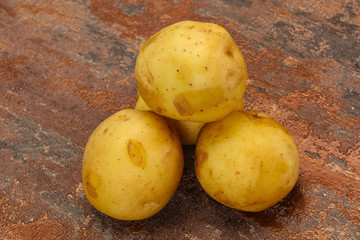 Young small seasonal potato heap