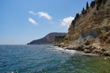Fototapeta na wymiar Beach of Calp, Spain, Costa Blanca - beautiful views of Ifach rock
