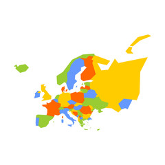 Very simplified infographical political map of Europe. Simple geometric vector illustration