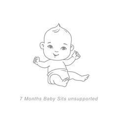 Little baby of 4 month. Baby growth and development infographic.