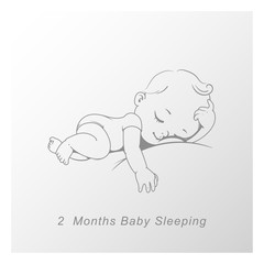 Little baby of 2 month. baby development milestones in first year. 