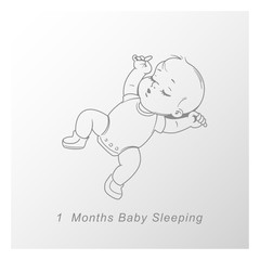 little girlLittle baby of 2 month. baby development milestones in first year. 