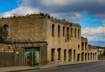 NAGORNIY KARABAKH - OCTOBER 14, 2012: Shusha destroyed buildings