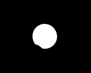 Sun at the begining of eclipse black and white