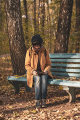 Hipster girl in a park