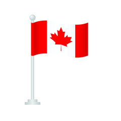 Fototapeta na wymiar Canada flag. National flag of Canada on pole vector 