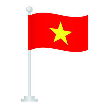 Vietnam  flag. National flag of Vietnam  on pole vector