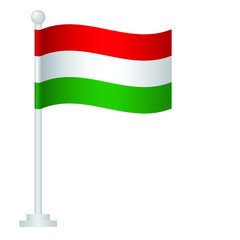 Hungary flag. National flag of Hungary on pole vector 