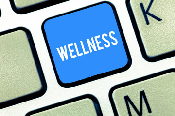 Handwriting text writing Wellness. Concept meaning state of being in good health especially as...