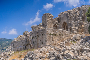 13th century Islam Nimrod fortress built against the Crusaders on the Golan heights in Israel near Lebanon and Syria