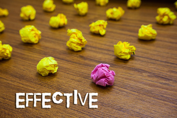Conceptual hand writing showing Effective. Business photo showcasing successful in producing...