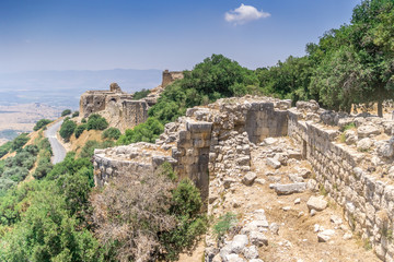 Fototapeta na wymiar 13th century Islam Nimrod fortress built against the Crusaders on the Golan heights in Israel near Lebanon and Syria