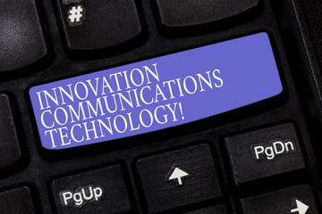 Handwriting text Innovation Communications Technology. Concept meaning Improvement in services and...