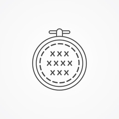 Cross stitch vector icon sign symbol
