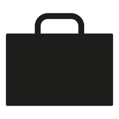 Black suitcase isolated icon as symbol for workplace