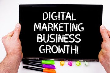 Handwriting text writing Digital Marketing Business Growth. Concept meaning Social media promotion...