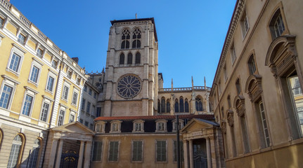 Fototapeta na wymiar Lyon, France, Gothic architecture and amazing views