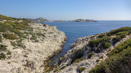 Park with calanques in Marseille, south of France.