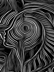 Obraz na płótnie Canvas Brain Swirl Woodcut