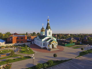 Fototapeta na wymiar Holy Trinity Church, village Dinskaya, Krasnodar region, Russia