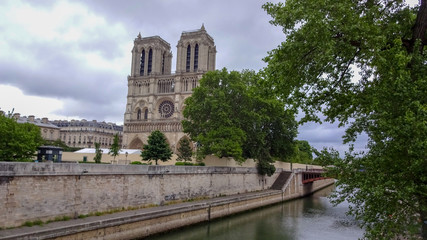Fototapeta na wymiar Notre Dame de Paris after the tragedy, fire in 2019