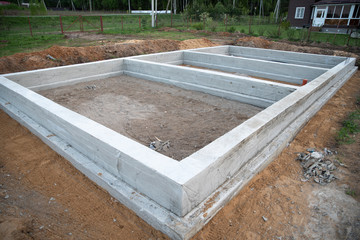 Prepared foundation for building a house