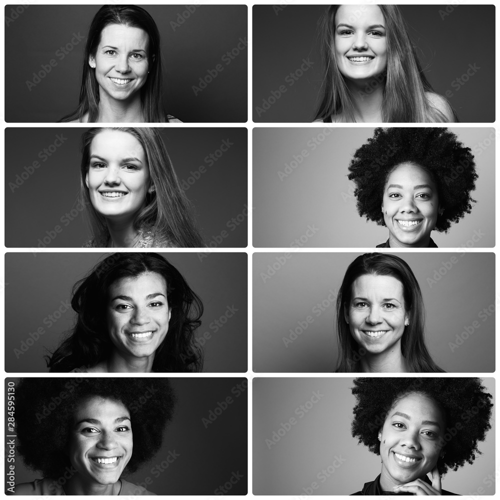 Canvas Prints Group of women in front of a dark background