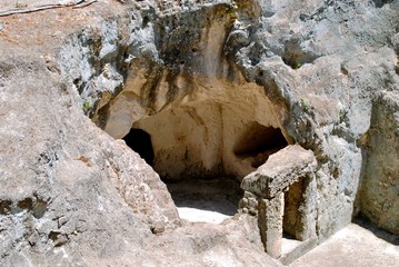 eroded rock-cut tomb Beit She'arim