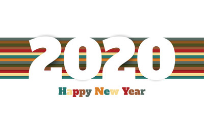 Happy new year 2020 . Greetings card. abstract background. Vector illustration.