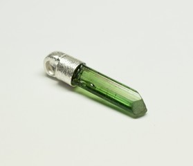 Green Tourmaline silver pendant