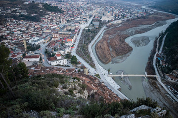 Aerial view of Berat city.
